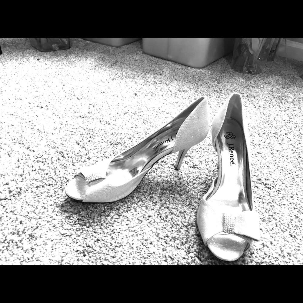 Silver dress shoes